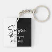 Scorpio Zodiac Sign, Black & White Sleutelhanger (Achterkant)