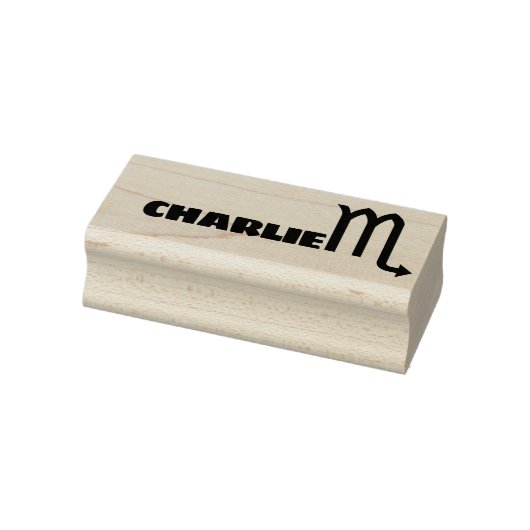 Scorpio Zodiac Sign Cool Personalized Name Text Rubberstempel (Stempel)