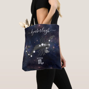 Scorpio Zodiac Sign Cosmic Monogram Name Navy Draagtas