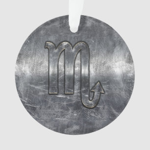 Scorpio Zodiac Sign in Distress Steel Decor Ornament