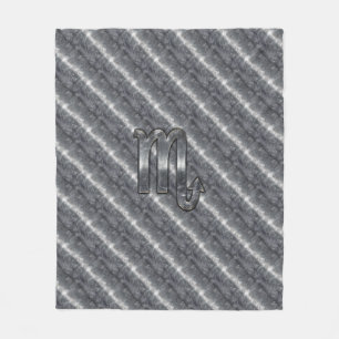Scorpio Zodiac Sign in Grunge Distsed Style Fleece Deken