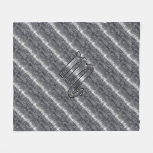 Scorpio Zodiac Sign in Grunge Distsed Style Fleece Deken (Voorkant (Horizontaal))