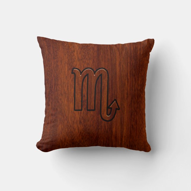 Scorpio Zodiac Sign in Mahogany Brown Style Kussen (Voorkant)
