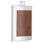 Scorpio Zodiac Sign in Mahogany Style Decor Heupfles (Rechts)