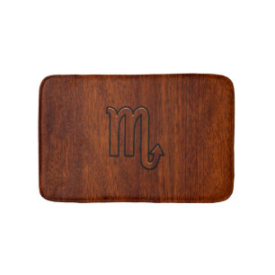 Scorpio Zodiac Sign in Rich Mahogany Style Badmat