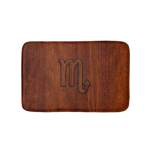 Scorpio Zodiac Sign in Rich Mahogany Style Badmat (Voorkant)