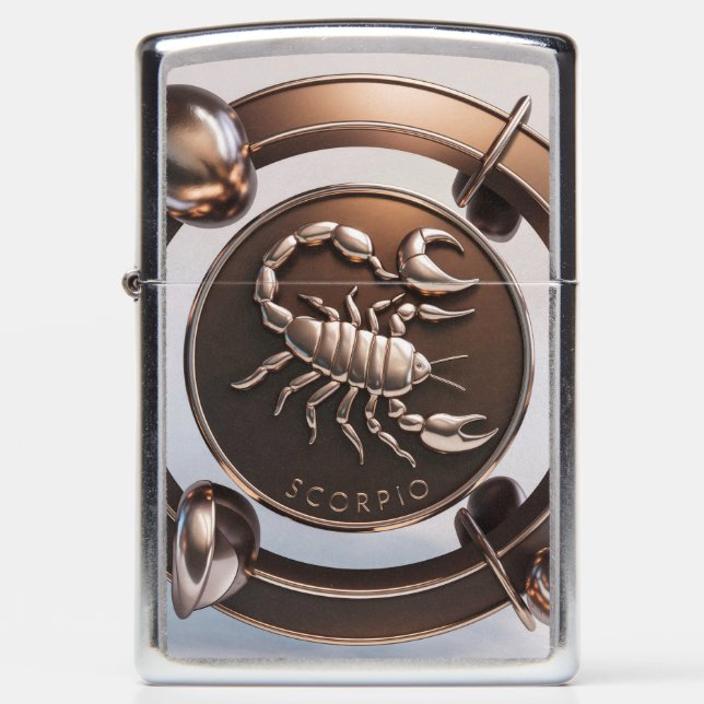 Scorpio Zodiac Sign Metalen Embleem #2 (Voorkant)