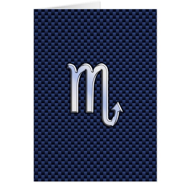 Scorpio Zodiac Sign navy blue carbon fiber print (Devant)