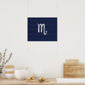 Scorpio Zodiac Sign navy blue koolstofvezel print (Keuken)