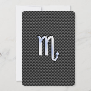 Scorpio Zodiac Sign on Carbon Fiber Print