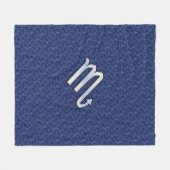 Scorpio Zodiac Sign on Navy Blue Camo Fleece Deken (Voorkant (Horizontaal))