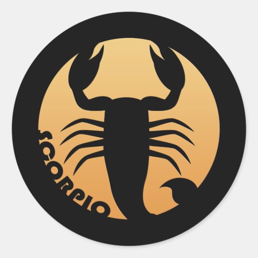 Scorpio Zodiac Sign Ronde Sticker (Voorkant)