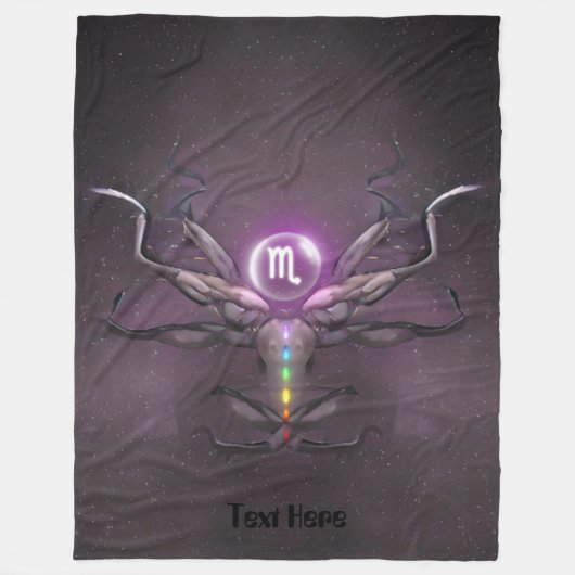 Scorpio Zodiac Sign Seven Chakras Fleece Blanket (Voorkant)