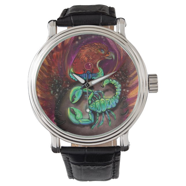 Scorpio Zodiac Sign Watch Horloge (Voorkant)