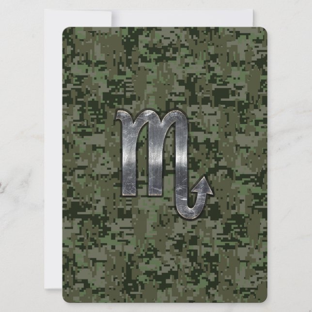 Scorpio Zodiac Sign Woodland Digital Camo (Voorkant)