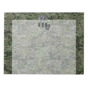 Scorpio Zodiac Sign Woodland Digital Camo Notitieblok