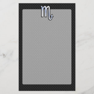 Scorpio Zodiac Silver Sign zwarte slang Briefpapier