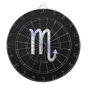 Scorpio Zodiac Silver Sign zwarte slang Dartbord