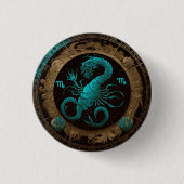 Scorpio Zodiac Star Sign Button (Voorkant)