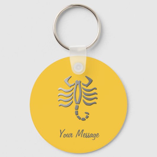 Scorpio Zodiac Star Sign Silver Keyring Sleutelhanger (Voorkant)