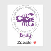 Scorpio Zodiac Star Sign Traits Sticker (Vel)