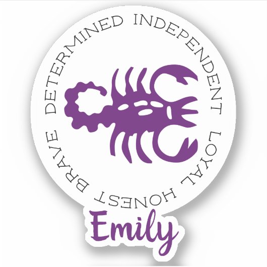 Scorpio Zodiac Star Sign Traits Sticker (Voorkant)