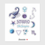 Scorpio Zodiac Sticker Collection (Feuille)