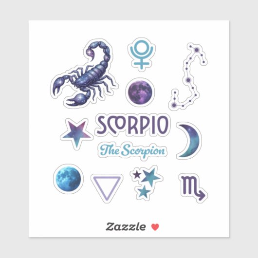 Scorpio Zodiac Sticker Collection (Feuille)