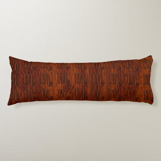Scorpio Zodiac Symbol in Mahogany Style Lichaamskussen (Voorkant)