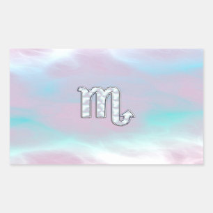 Scorpio Zodiac Symbool in moeder parelstijl Rechthoekige Sticker