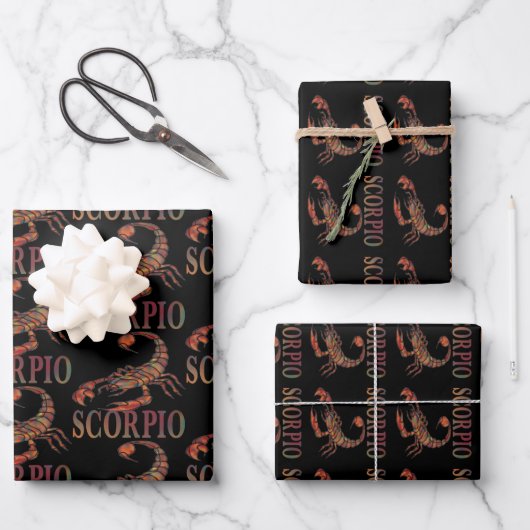 Scorpio Zodiac Symbool Inpakpapier Vel (Voorkant)