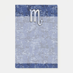 Scorpio Zodiac Symbool op Navy Blue Camo Post-it® Notes