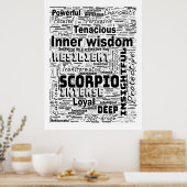 Scorpio Zodiac Word Cloud Inspiration Poster (Cuisine)