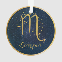 Scorpio zodiasymbool gouden blauwe sterren geperso ornament