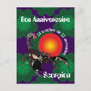 Scorpion 24 octobre au 22 novembre Cartes postales Briefkaart