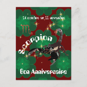 Scorpion 24 octobre au 22 novembre Cartes postales Briefkaart