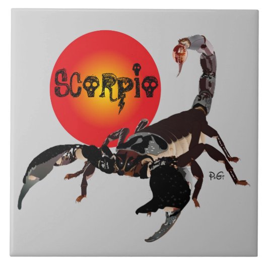 Scorpion Carreau photo en céramique (Devant)