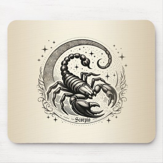 Scorpion Crescent Moon Astrologie Zodiac Schorpioe Muismat (Voorkant)