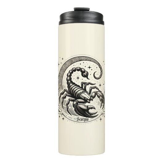 Scorpion Crescent Moon Astrologie Zodiac Schorpioe Thermosbeker (Voorkant)