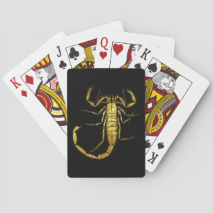 Scorpion dans des cartes de jeu d'or
