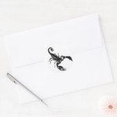 Scorpion noir sur autocollant blanc (Enveloppe)