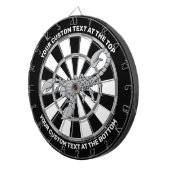 Scorpion Pictogram dartboard met aangepaste tekst Dartbord (Voorkant Rechts)