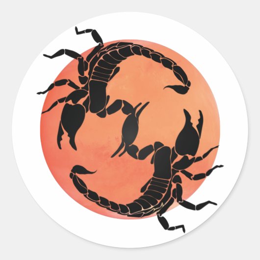 Scorpion Tribal Grafisch Ontwerp Ronde Sticker (Voorkant)