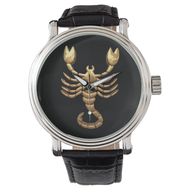 Scorpion Watch – Minimalist Zodiac Timepiece  Horloge (Voorkant)