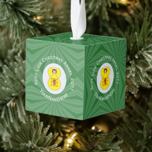 Scot Leeuw Rampant Engel Kerst Vlag Personaliseer Kubus Ornament