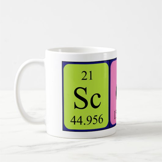 Scot nom de table périodique mug (Gauche)
