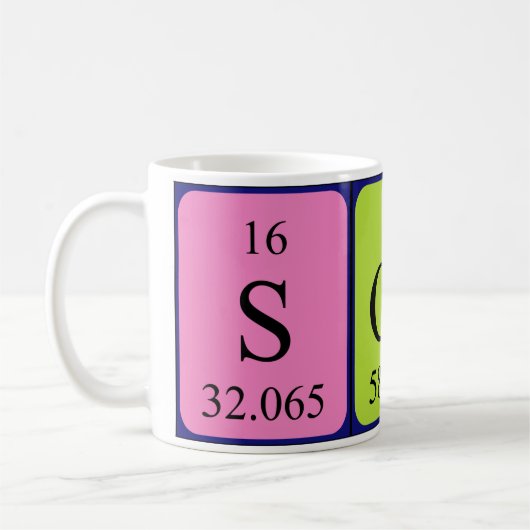 Scot nom de table périodique mug (Gauche)