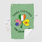 Scot Rampant USA Ireland Flags Shamrock Personal Golfhanddoek (Insitu)