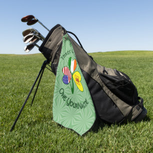 Scot Rampant USA Ireland Flags Shamrock Personal Golfhanddoek