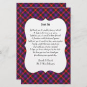 Scotch Clan Tartan Wedding Poem Dank je wel (Voorkant / Achterkant)
